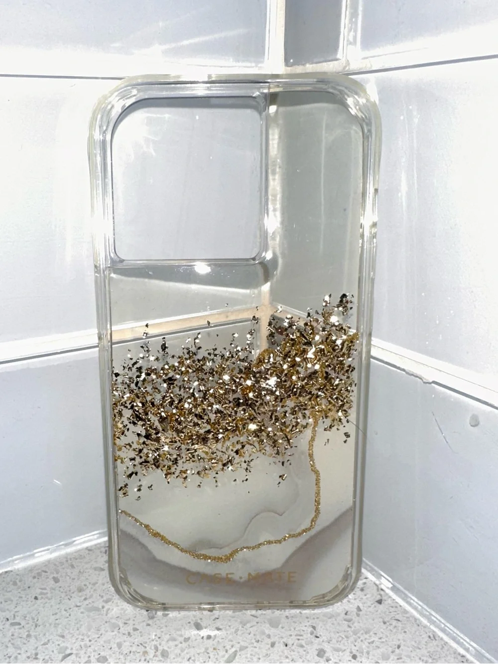 Case-Mate Karat Marble iPhone 14 Pro Case Clear Gold Marble